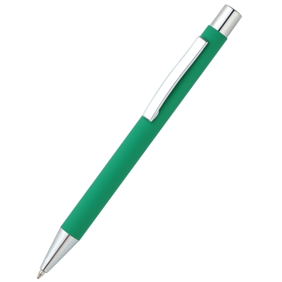 Ручка металлическая Rebecca софт-тач, зеленая, зеленый