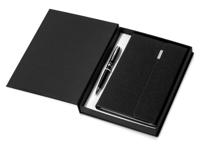 Подарочный набор «Tactical Dark»: блокнот А5, ручка шариковая, черный, кожзам