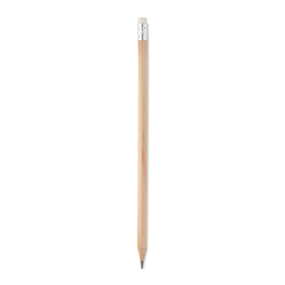 Натуральный карандаш с ластиком, бежевый