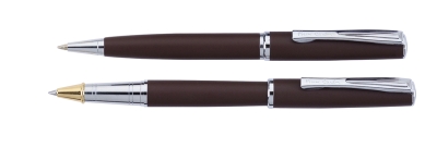Набор Pierre Cardin PEN&PEN: ручка шариковая + роллер. Цвет - коричневый матовый. Упаковка Е., коричневый