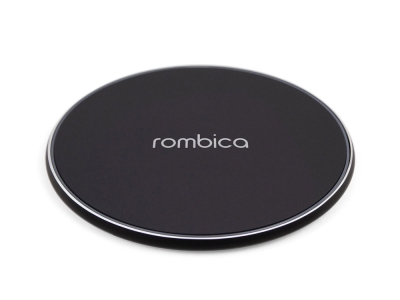 Беспроводное зарядное устройство «NEO Core Quick» c быстрой зарядкой с логотипом Rombica, черный, пластик, металл