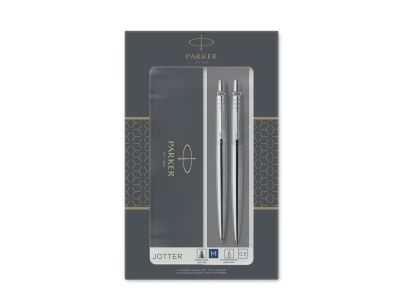 Набор Parker «Jotter Core Stainless Steel CT» ручка шариковая, карандаш механический, серебристый, металл