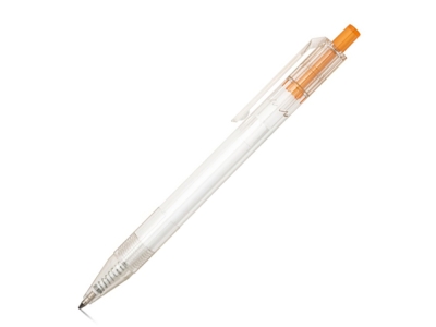 Ручка шариковая из переработанного PET «HARLAN», оранжевый, прозрачный, пластик