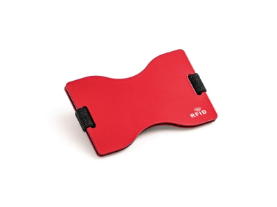 Визитница с защитой RFID «MULLER», красный, алюминий