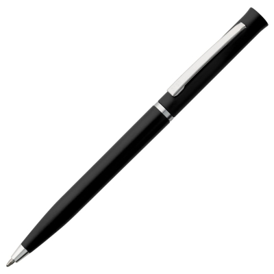 Ручка шариковая Euro Chrome, черная, черный, металл; пластик