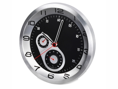 Часы настенные «Астория», черный, серебристый, металл, стекло
