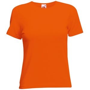 Футболка "Lady-Fit Crew Neck T", оранжевый_L, 95% х/б, 5% эластан, 210 г/м2, оранжевый, хлопок 95%, эластан 5%, плотность 210 гм2