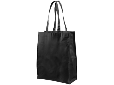 Ламинированная сумка для покупок, средняя, 80 г/м2, черный, нетканый материал