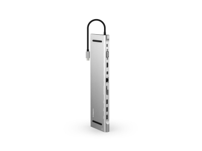Хаб USB Type-C Station, серебристый, металл