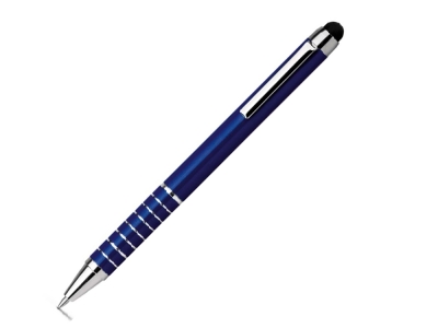 Ручка-стилус металлическая шариковая, синий, металл