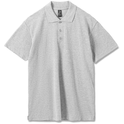 Рубашка поло мужская Summer 170, светло-серый меланж, серый, хлопок