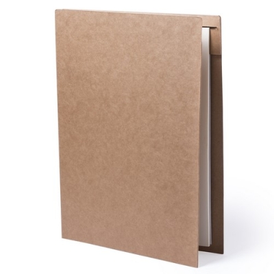 Папка BLOGUER A4 с бумажным блоком и ручкой, рециклированный картон, бежевый, картон
