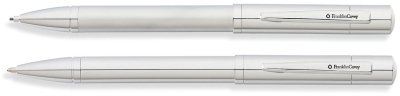Набор FranklinCovey Greenwich: шариковая ручка и карандаш 0.9мм. Цвет - хромовый матовый., серебристый, латунь, нержавеющая сталь