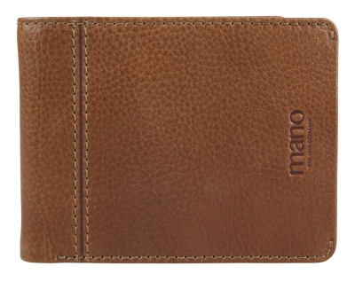 Бумажник Mano "Don Montez", натуральная кожа в коньячном цвете, 12,5 х 9,7 см, коричневый