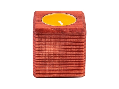 Свеча в декоративном подсвечнике «Апельсин», коричневый, воск