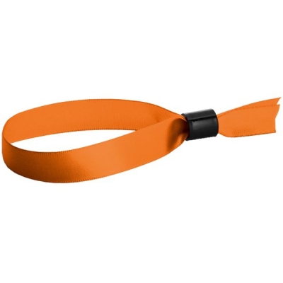 Несъемный браслет Seccur, оранжевый, оранжевый, лента - полиэстер, атлас; пластик