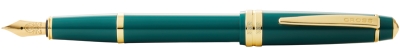 Перьевая ручка Cross Bailey Light Polished Green Resin and Gold Tone, перо F, зеленый, пластик, латунь, нержавеющая сталь