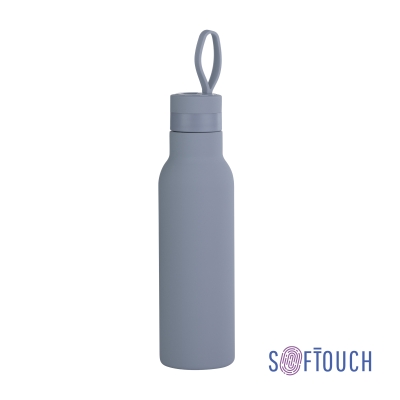 Бутылка для воды "Фитнес" 700 мл, покрытие soft touch, серый, нержавеющая сталь/soft touch/пластик