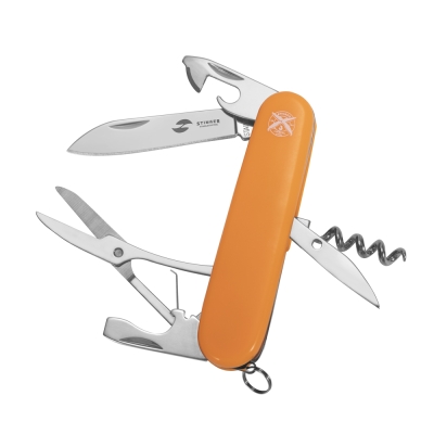 Нож перочинный Stinger, 90 мм, 11 функций, материал рукояти: АБС-пластик (оранжевый), в блистере, оранжевый, пластик