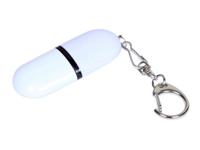 USB 2.0- флешка промо на 4 Гб каплевидной формы, белый, пластик