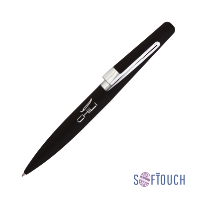 Ручка шариковая "Pluton", покрытие soft touch, черный, металл/пластик/soft touch
