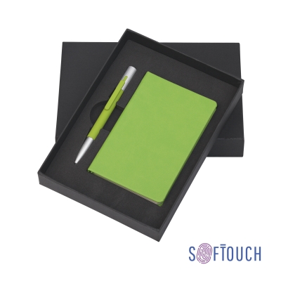 Подарочный набор "Сицилия", покрытие soft touch, зеленый, металл/искусственная кожа/soft touch