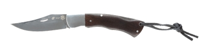 Нож складной Stinger, 92 мм, (серебристый), материал рукояти: сталь/дерево (серебристо-коричневый), серебристый