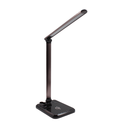Настольная лампа Geek с беспроводной зарядкой (черный), черный, пластик