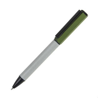 BRO, ручка шариковая, зеленый, металл, пластик, зеленый, серый, алюминий, пластик