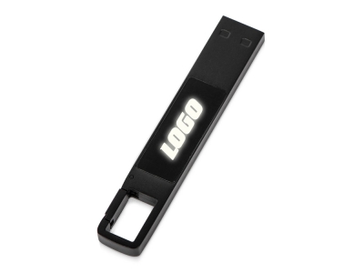 USB 2.0- флешка на 32 Гб c подсветкой логотипа «Hook LED», серый