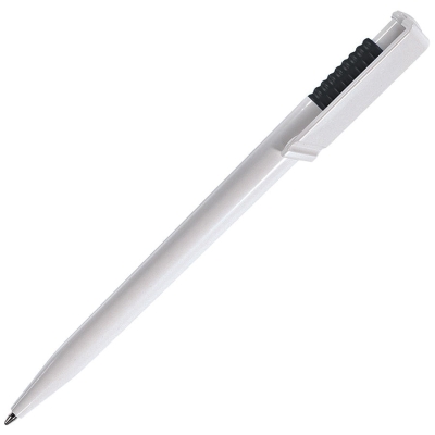 OCEAN, ручка шариковая, черный/белый, пластик, белый, черный, пластик