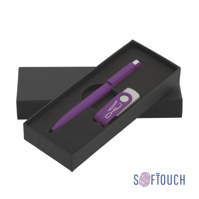 Набор ручка + флеш-карта 8 Гб в футляре, покрытие soft touch, фиолетовый, металл/soft touch
