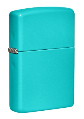 Зажигалка ZIPPO Classic с покрытием Flat Turquoise, латунь/сталь, бирюзовая, глянцевая, 38x13x57 мм, синий
