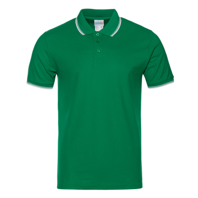 Рубашка поло мужская STAN с окантовкой хлопок/полиэстер 185, 04T, Зелёный, 185 гр/м2, хлопок