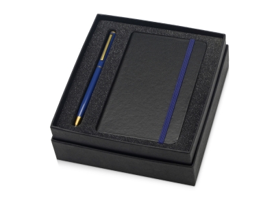 Подарочный набор Reporter с ручкой и блокнотом А6, черный, металл, картон