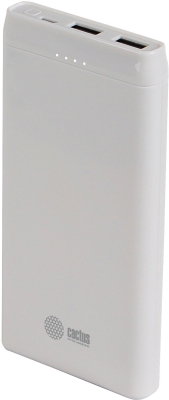 Мобильный аккумулятор Cactus CS-PBFSMT-10000 10000mAh 2.1A белый Мобильный аккумулятор Cactus CS-PBFSMT-10000 10000mAh 2.1A белый