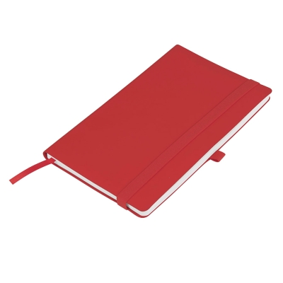 Бизнес-блокнот "Gracy", 130х210 мм, красный, кремовая бумага, гибкая обложка, в линейку, на резинке, красный, pu silk plus