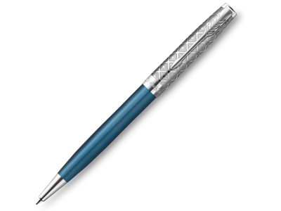 Ручка шариковая Parker Sonnet, голубой, серебристый, металл