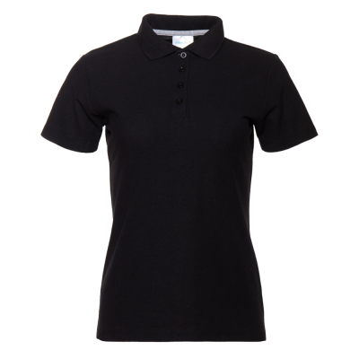 Рубашка поло женская STAN хлопок/полиэстер 185, 104W, Чёрный, 185 гр/м2, хлопок