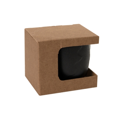 Коробка для кружки 13627, 23502, размер 12,3х10,0х10,8 см, микрогофрокартон, коричневый, коричневый, картон
