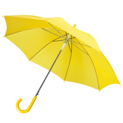Зонт-трость Promo, желтый, желтый, купол - полиэстер; ручка - пластик