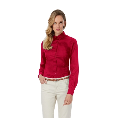 Рубашка женская с длинным рукавом Sharp LSL/women, красный, хлопок