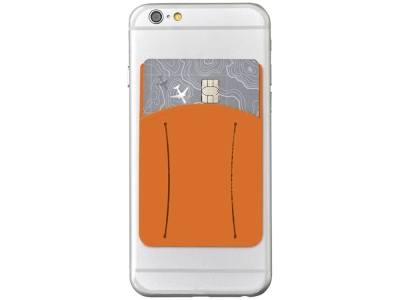 Картхолдер для телефона с отверстием для пальца, оранжевый, силикон
