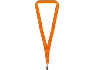 Ланъярд из RPET с клипом, оранжевый, пластик
