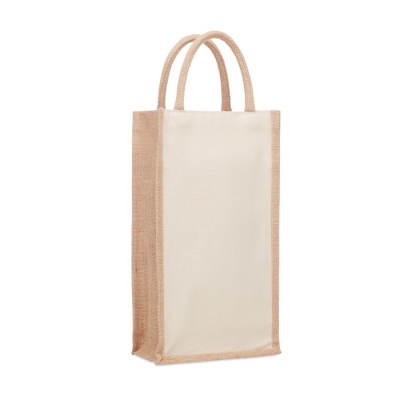 Подарочная сумка из джута, бежевый, растительные волокна