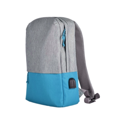 Рюкзак "Beam", серый/голубой, 44х30х10 см, ткань верха: 100% полиамид, подкладка: 100% полиэстер, серый, голубой, пластик