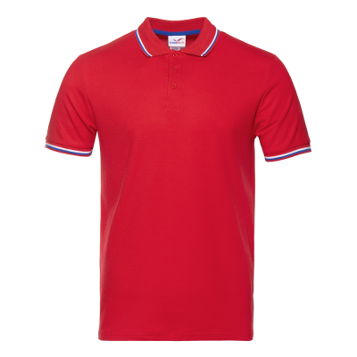 Рубашка поло мужская STAN  триколор  хлопок/полиэстер 185, 04RUS, Красный, красный, 185 гр/м2, хлопок