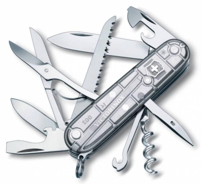 Офицерский нож Huntsman 91, прозрачный серебристый, серебристый, прозрачный, металл; пластик