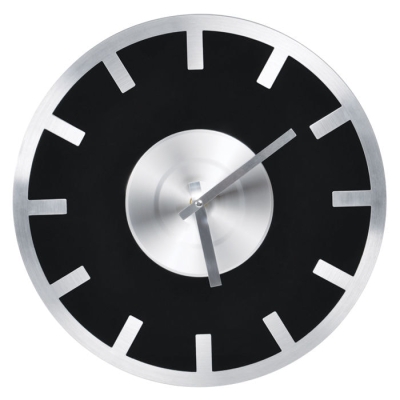 Часы настенные "Элегия", D=30 см, H=3 см, стекло, металл, черный, серебристый, стекло, металл