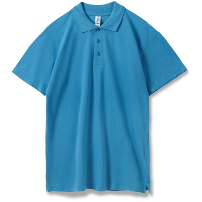 Рубашка поло мужская Summer 170, ярко-бирюзовая, бирюзовый, хлопок